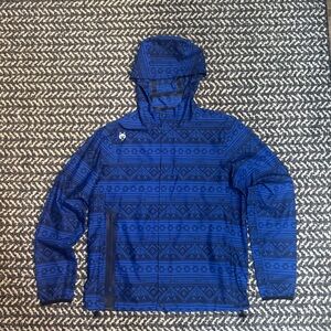 Greyson Full zip Pac lite jacket in blue Fairisle. **Discontinued style***